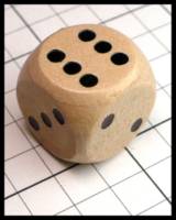 Dice : Dice - 6D Pipped - Wood with Black Painted Flat Pips - JA Collection Apr 2024